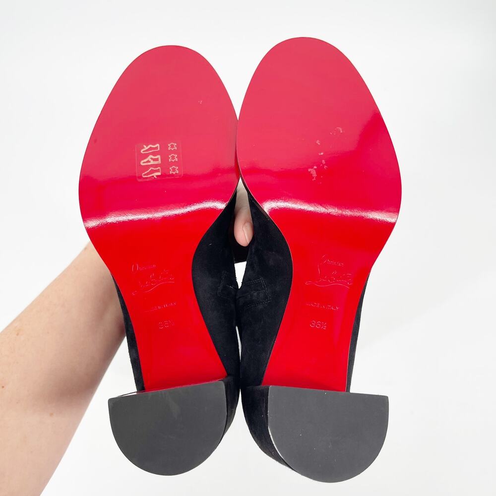Christian Louboutin Stretchadoxa Black Over the Knee Block Heel Boots EU 36.5 - Picture 10 of 12